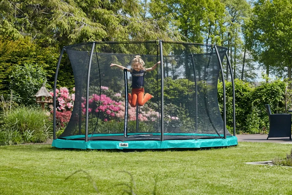 Salta Comfort Edition Ground Trampoline met Veiligheidsnet - 251 cm - Groen