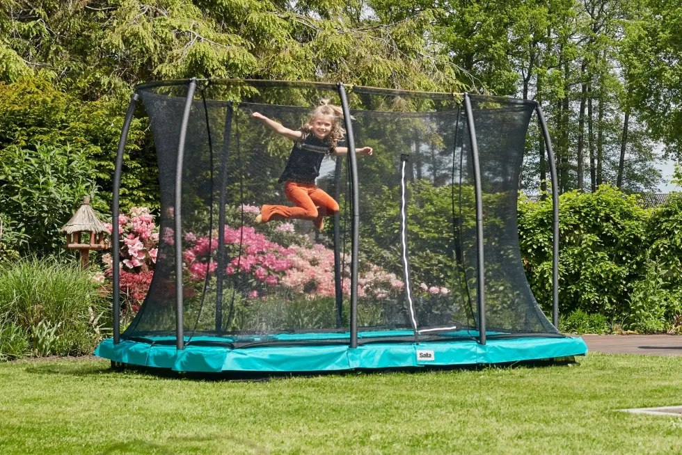 Salta Comfort Edition Ground Trampoline met Veiligheidsnet - 153 x 214 cm - Groen
