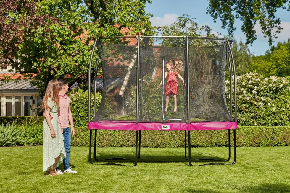 Salta Comfort Edition Trampoline met Veiligheidsnet - 153 x 214 cm - Roze