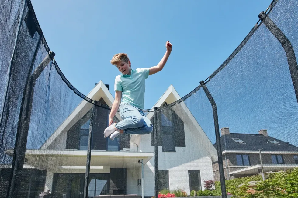 Salta Premium Ground Trampoline met Veiligheidsnet - 214 x 153 cm - Groen