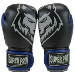 Super Pro Combat Gear Bokshandschoenen Kids Wolf - Zwart/Blauw