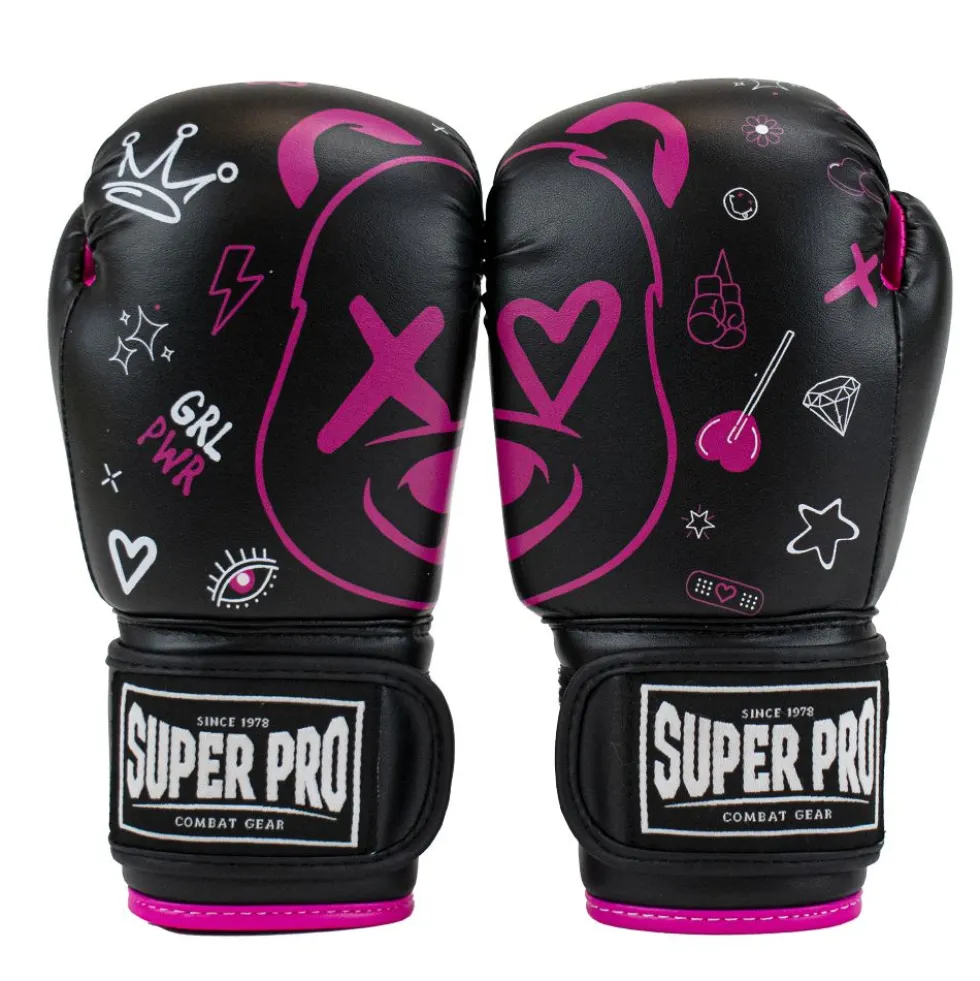 Super Pro Combat Gear Bokshandschoenen Kids Bear - Zwart/Roze