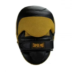 Super Pro Combat Gear Curved Lederen Handpads - Zwart / Goud