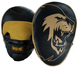 Super Pro Combat Gear Curved Lederen Handpads - Zwart / Goud