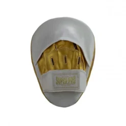 Super Pro Combat Gear Curved PU Handpads - Wit / Goud