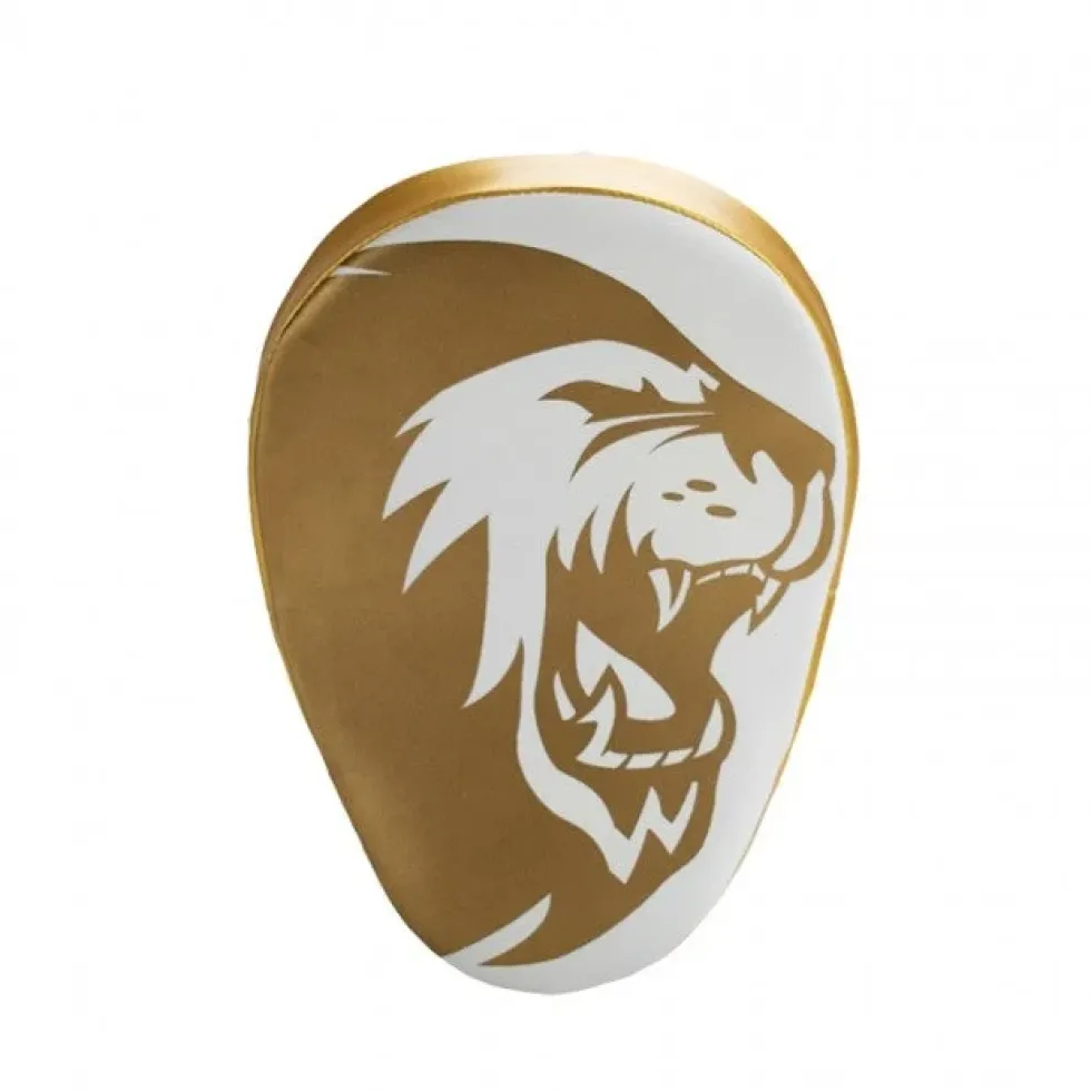 Super Pro Combat Gear Curved PU Handpads - Wit / Goud
