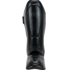 Super Pro Combat Gear Guardian Lederen Scheenbeschermers - Zwart
