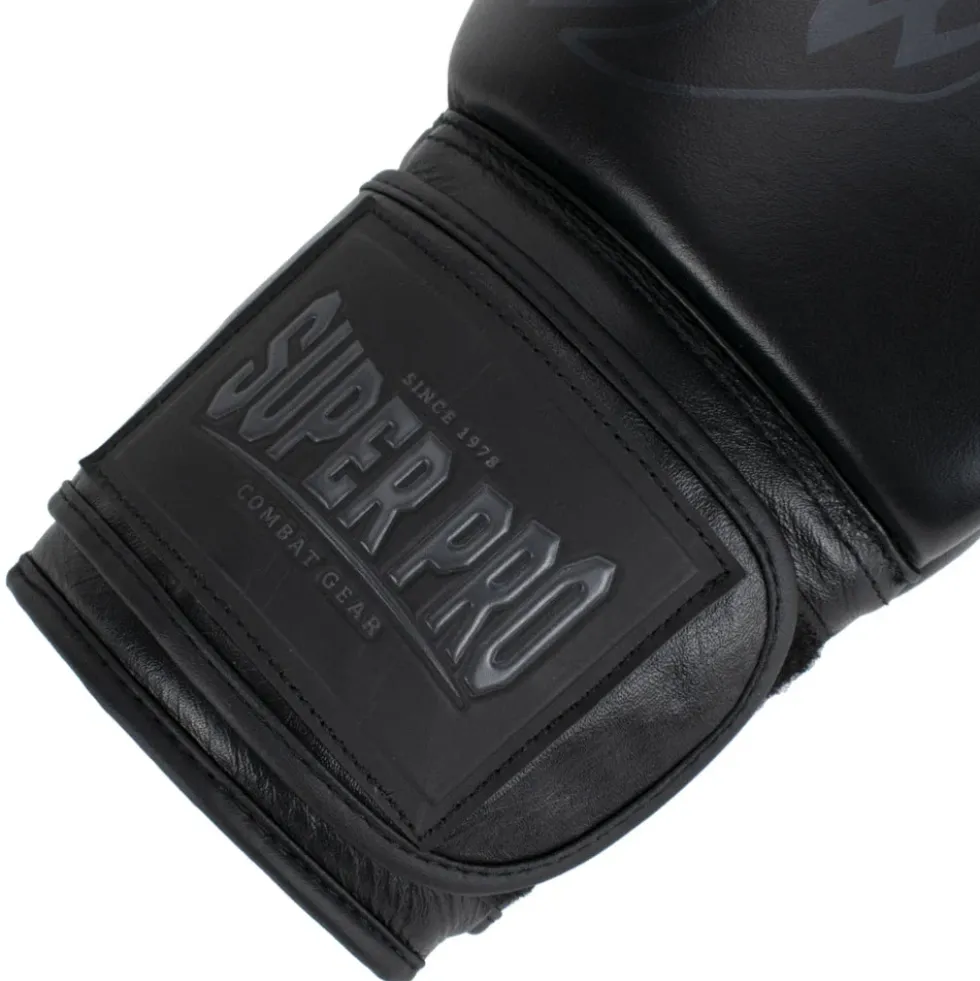Super Pro Combat Gear Legend Lederen (Kick)Bokshandschoenen - Zwart