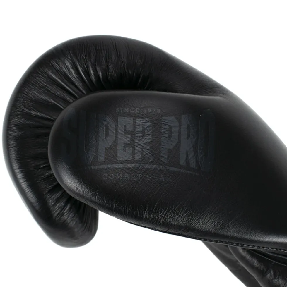 Super Pro Combat Gear Legend Lederen (Kick)Bokshandschoenen - Zwart