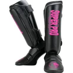 Super Pro Combat Gear Protector Scheenbeschermers - Zwart/Roze