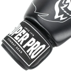 Super Pro Combat Gear Warrior Lederen (Kick)Bokshandschoenen - Zwart/Wit