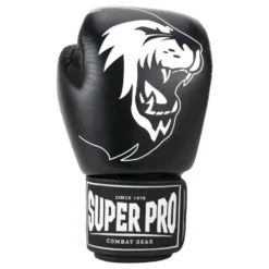 Super Pro Combat Gear Warrior Lederen (Kick)Bokshandschoenen - Zwart/Wit