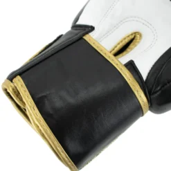 Super Pro Combat Gear Warrior SE Lederen (Kick)Bokshandschoenen - Zwart/Goud/Wit