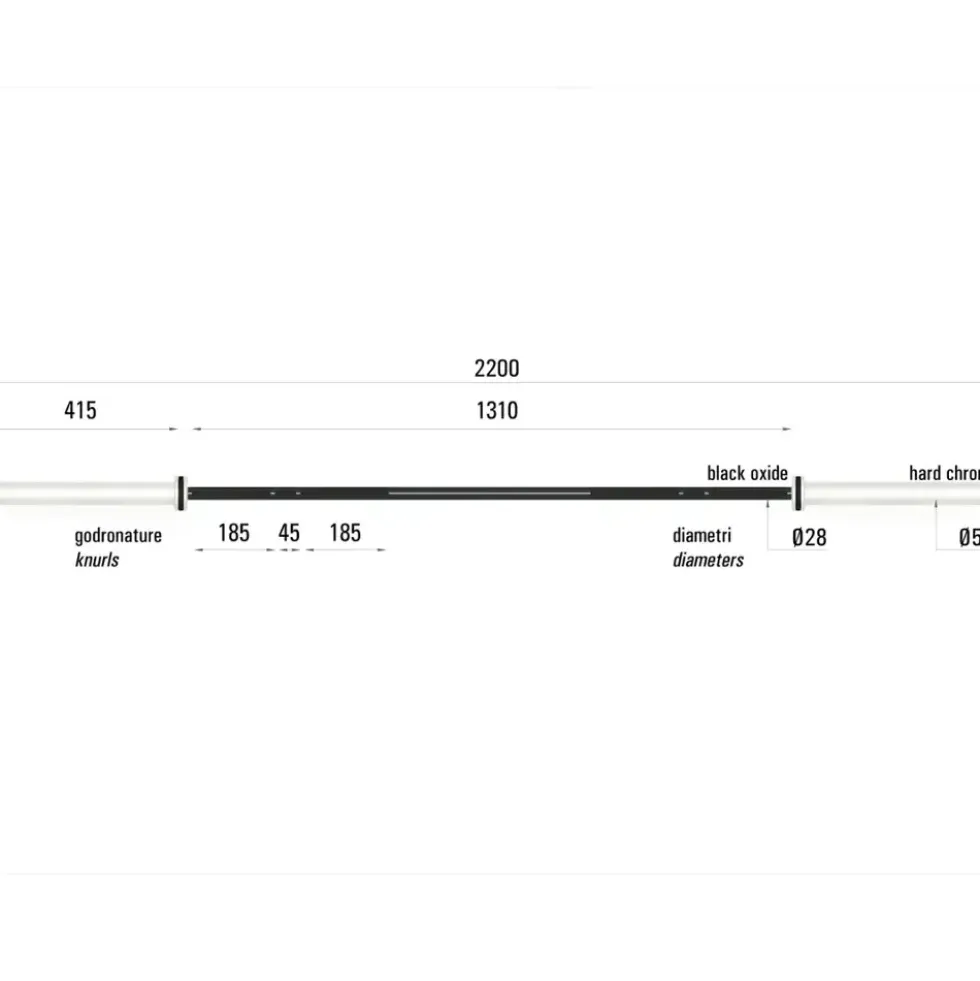 Toorx Professional BO-450 Cross Challenge Halterstang - 220 cm