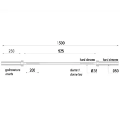 Toorx Professional BO-150 Power Training Halterstang - 150 cm