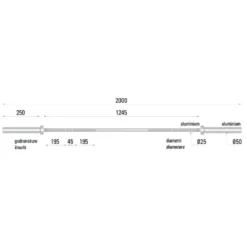 Toorx Professional BO-TEC200 Cross Technique Halterstang - 200 cm