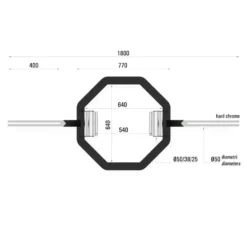 Toorx Professional Tri-Grip Olympische Hex Bar - 180 cm