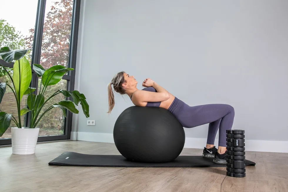 VirtuFit Anti-Burst Fitnessbal Pro - Gymbal - Swiss Ball - met Pomp - Zwart - 65 cm