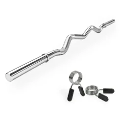 VirtuFit Curlstang - EZ Halterstang - 120 cm - Veerclip - 30 mm