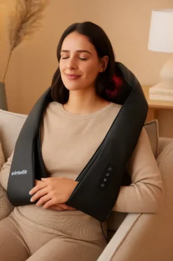 VirtuFit Draadloos Nekmassage kussen Pro - Shiatsu Massage Apparaat met Warmtefunctie