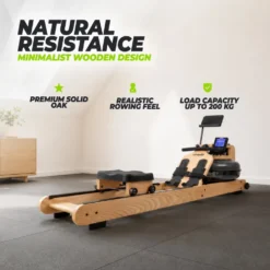 VirtuFit Elite Water Resistance Houten Roeitrainer - Hout/Oak