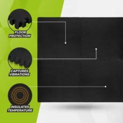 VirtuFit Fitness Puzzelmat – 4-delige Vloermat – 120×120 cm – Zwart