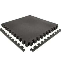 VirtuFit Fitness Puzzelmat – 4-delige Vloermat – 120×120 cm – Zwart