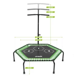 VirtuFit Fitness Trampoline Pro met Handvat - Zwart - 127 cm