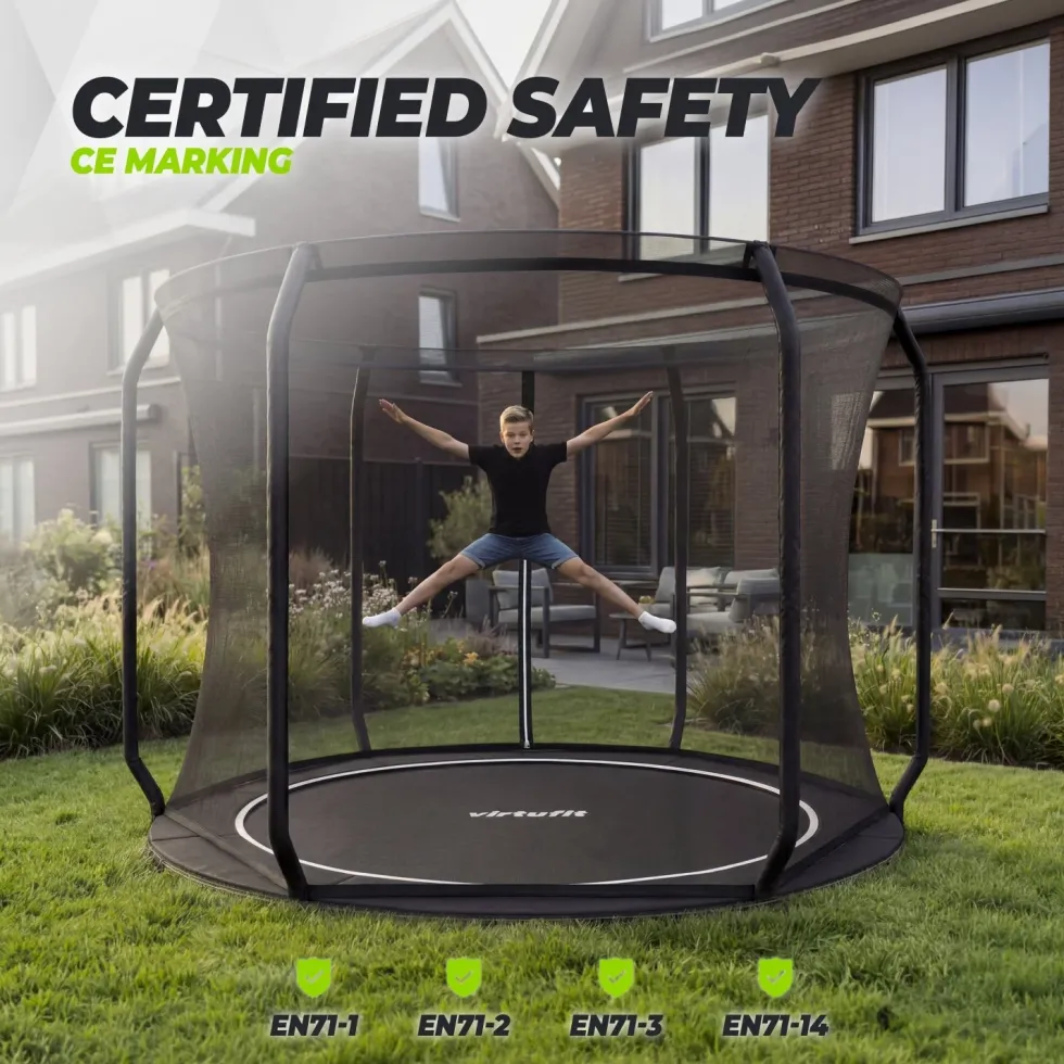 VirtuFit Flatground Trampoline 251 cm Inclusief Veiligheidsnet