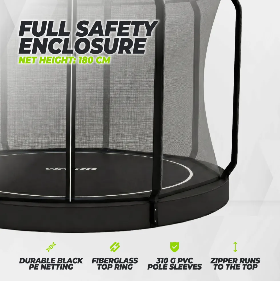 VirtuFit Flatground Trampoline 366 cm - inclusief veiligheidsnet