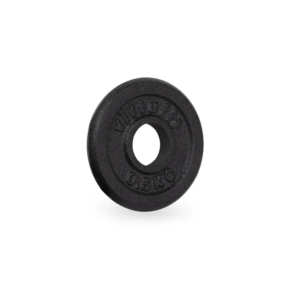 VirtuFit Gietijzeren Halterschijf - Halter gewicht - 30 mm - 0.5 kg - Zwart