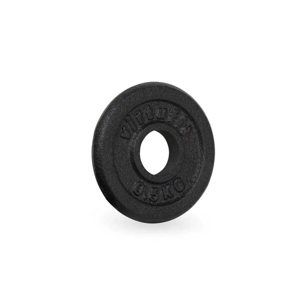 VirtuFit Gietijzeren Halterschijf - Halter gewicht - 30 mm - 0.5 kg - Zwart