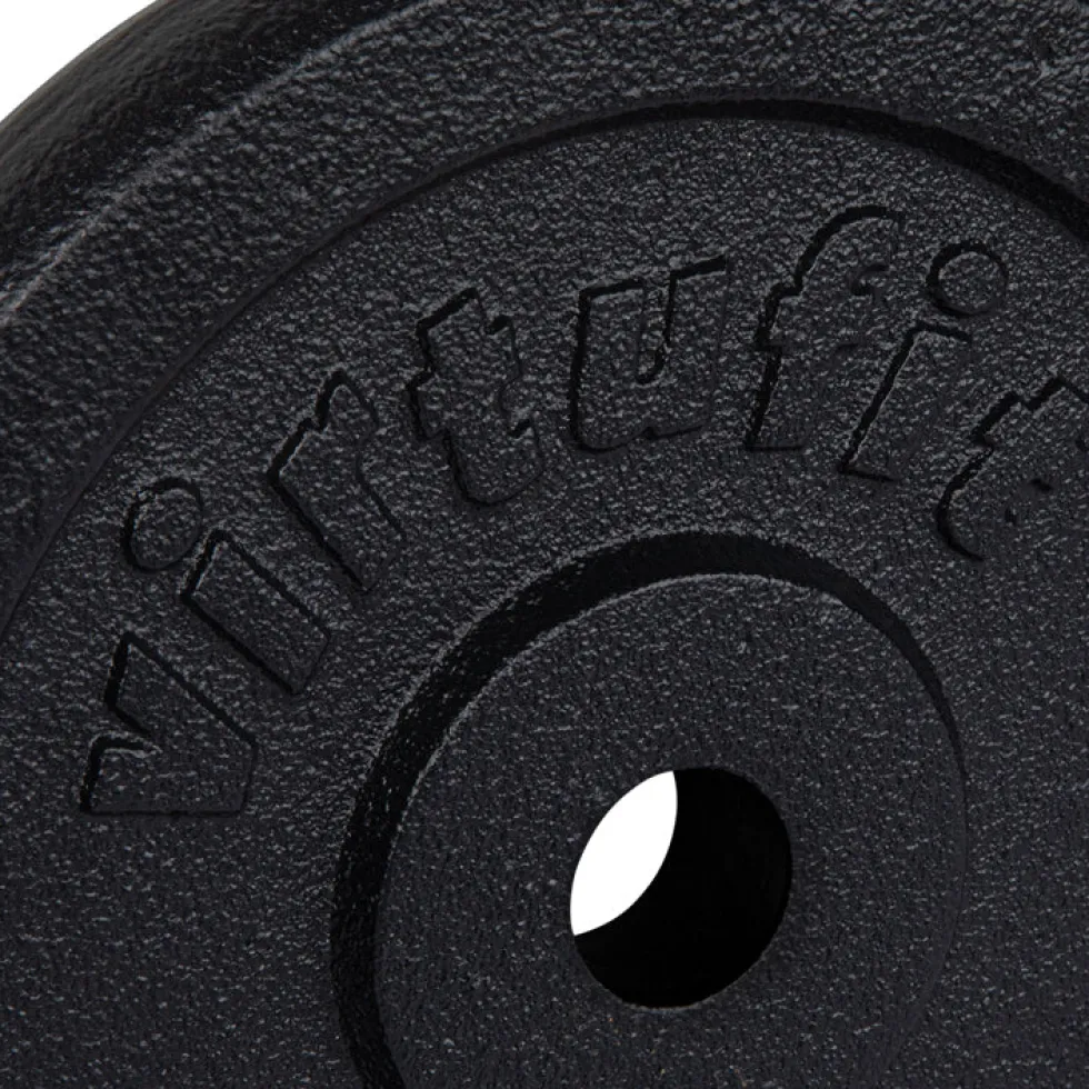 VirtuFit Gietijzeren Halterschijf - Halter gewicht - 30 mm - 10 kg - Zwart