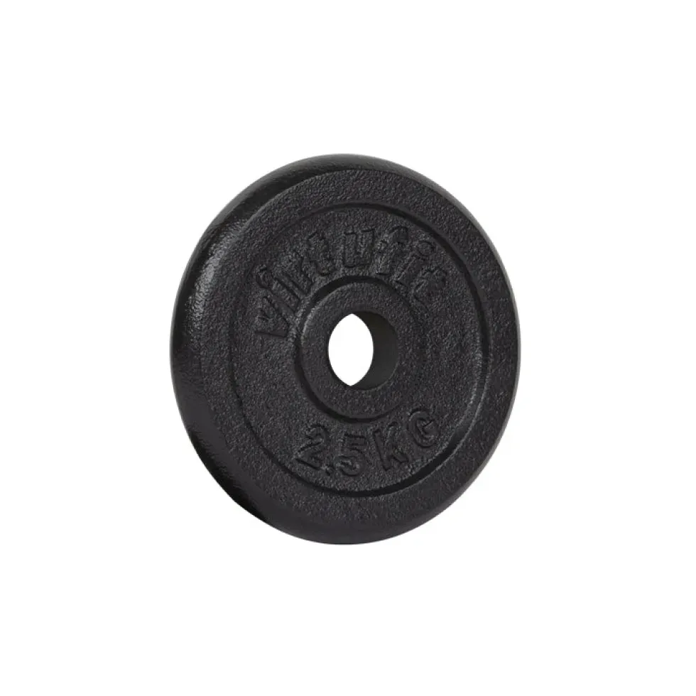 VirtuFit Gietijzeren Halterschijf - Halter gewicht - 30 mm - 2,5 kg - Zwart
