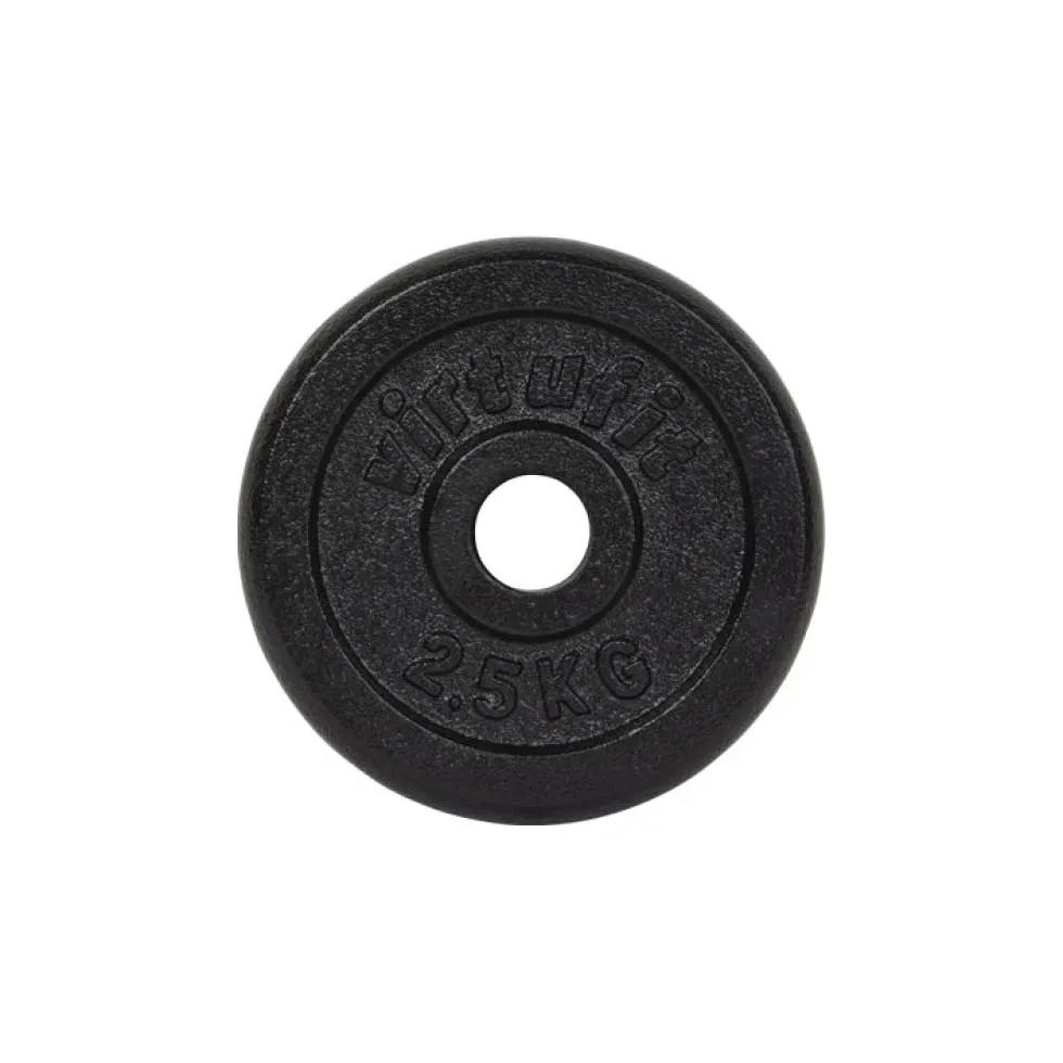 VirtuFit Gietijzeren Halterschijf - Halter gewicht - 30 mm - 2,5 kg - Zwart