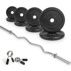 VirtuFit Gietijzeren Halterset - EZ Curlstang - Veerclip - 30 mm - 43 kg