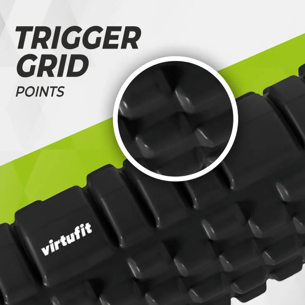 VirtuFit Grid Foam Roller - Massage roller - 33 cm - Zwart