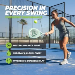 VirtuFit Hybrid Padel Racket - Mint Green