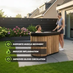VirtuFit IJsbad Ovaal - Wood Look - 500 Liter - Inclusief accessoires