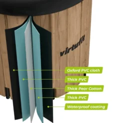VirtuFit IJsbad XXL - 375 Liter - Wood Look - Inclusief accessoires