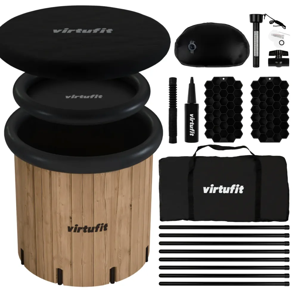 VirtuFit IJsbad XXL - 375 Liter - Wood Look - Inclusief accessoires - Tweedekans