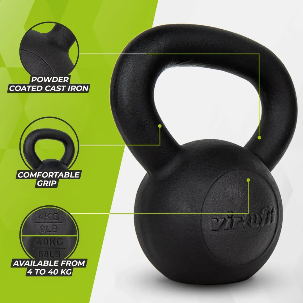 VirtuFit Kettlebell Pro - Kettle Bell - Gietijzer - 8 kg