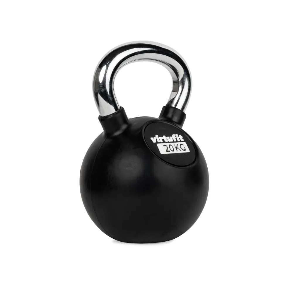 VirtuFit Kettlebell - Rubber/Chroom - 20 kg