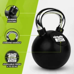 VirtuFit Kettlebell - Rubber/Chroom - 24 kg