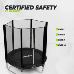 VirtuFit Kindertrampoline met Veiligheidsnet - Zwart - 140 cm
