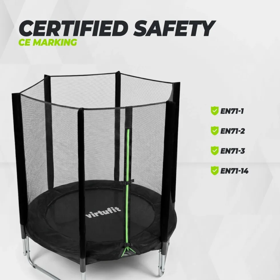 VirtuFit Kindertrampoline met Veiligheidsnet - Zwart - 140 cm