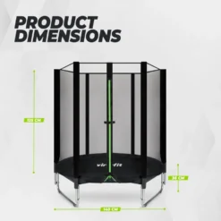 VirtuFit Kindertrampoline met Veiligheidsnet - Zwart - 140 cm