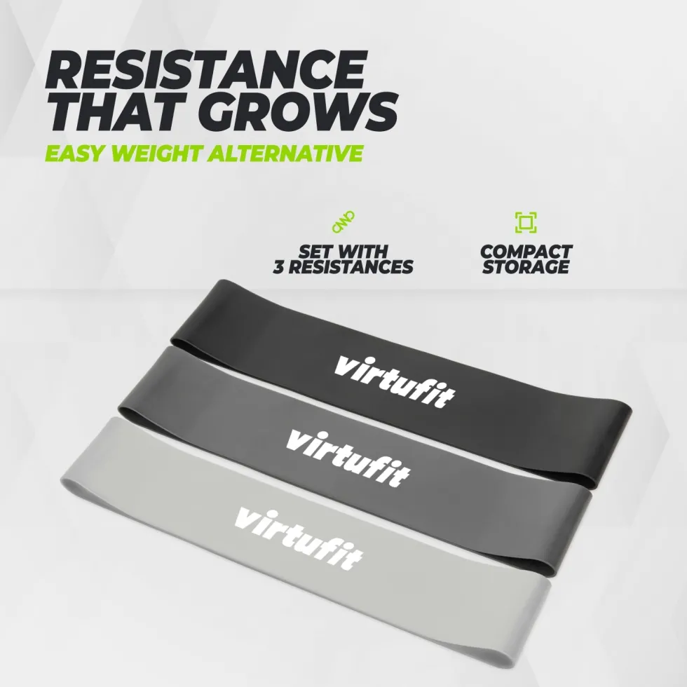 VirtuFit Mini Bands Set - Weerstandsbanden - Fitness Elastieken - 3 stuks