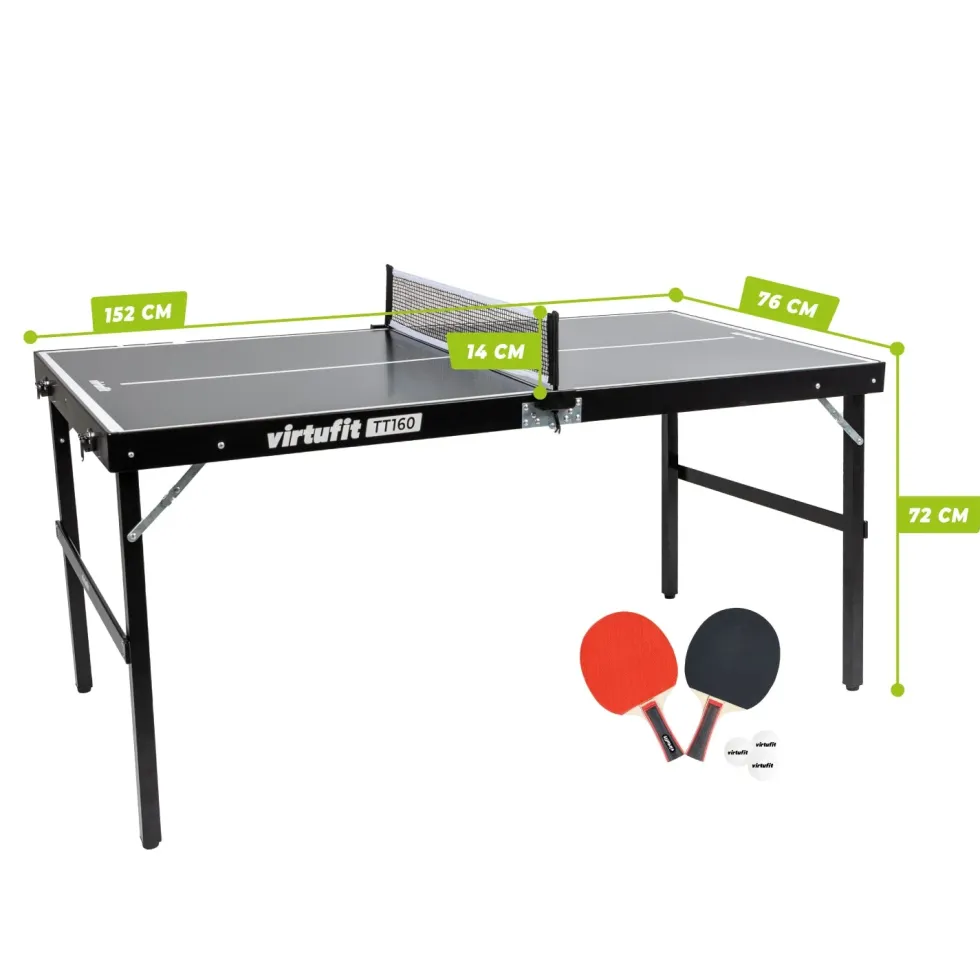 VirtuFit Mini Tafeltennistafel TT160 - Met 2 Batjes en 3 Ballen - Tweedekans