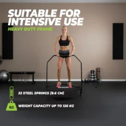 VirtuFit Opvouwbare Fitness Trampoline met Handvat - Zwart - 100 cm